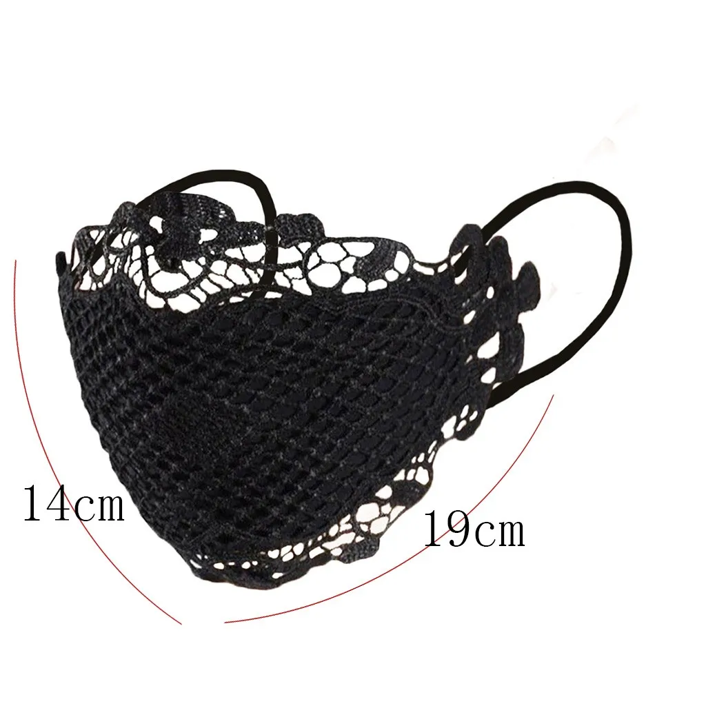 

2pcs Outdoor Washable Reuse Face Mask Lace Applique Protection Mouth Mask Dust Proof Soft Face Mask Breathable Care Reusable