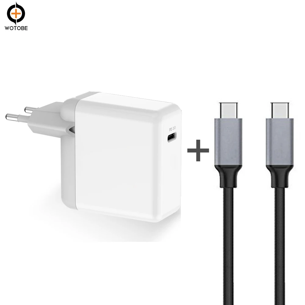 PD 45W QC3.0 зарядное устройство адаптер питания TYPE-C usb-c тканый кабель для передачи данных, для xiaomi MacBook/DELL XPS 12/13/Samsun/Pixel XL iPhone 11/X