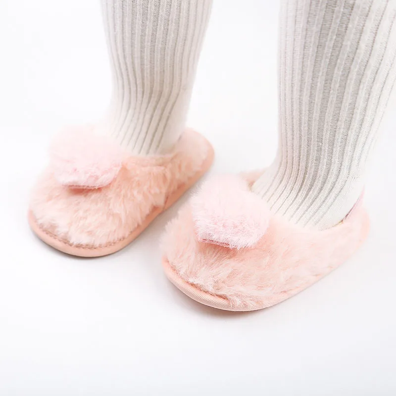 

New Spring and Autumn 0-18M Baby Girls Cute Soft-soled Princess Toddler Shoes Kids Breathable Warm Shoes Infant Plush Slippers