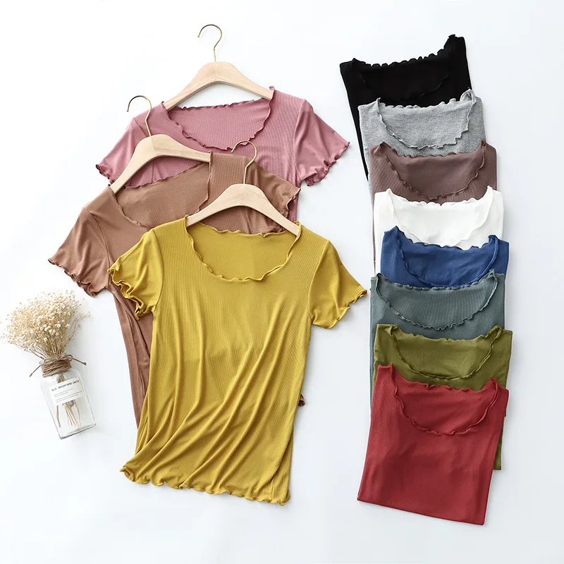 

2021 Women Fashion Clothing Graphic Lady T Shirts Normcore/Minimalist Cotton Elegant Fashion Women Sexy Tops