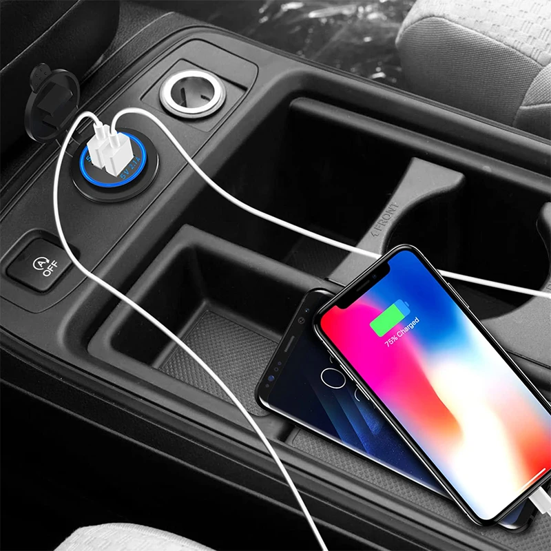 extractme universal dual usb charger socket power outlet adapter 4 2a car lighter 12v splitter for motorcycle truck atv rv boat free global shipping