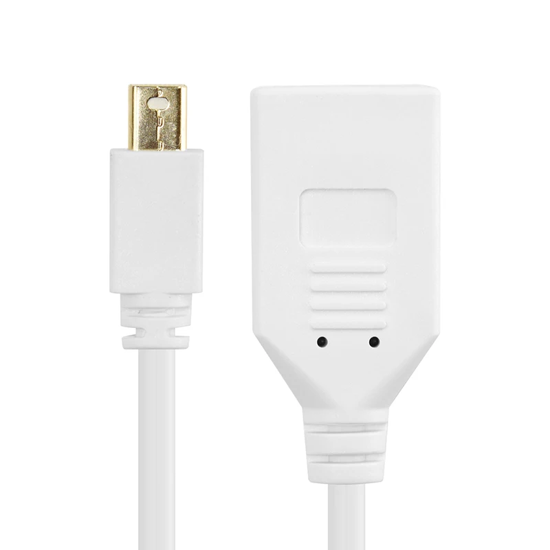 Кабель-адаптер Mini displayport Male-Displayport 1 2 дюйма белый кабель-переходник DP 4K для Mac Dell HD