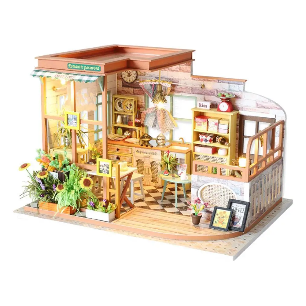 

3D Wooden Miniature DIY Handmade Furnitures Doll House Model Building Kits Toys Dollhouse For Children Birthday Gift