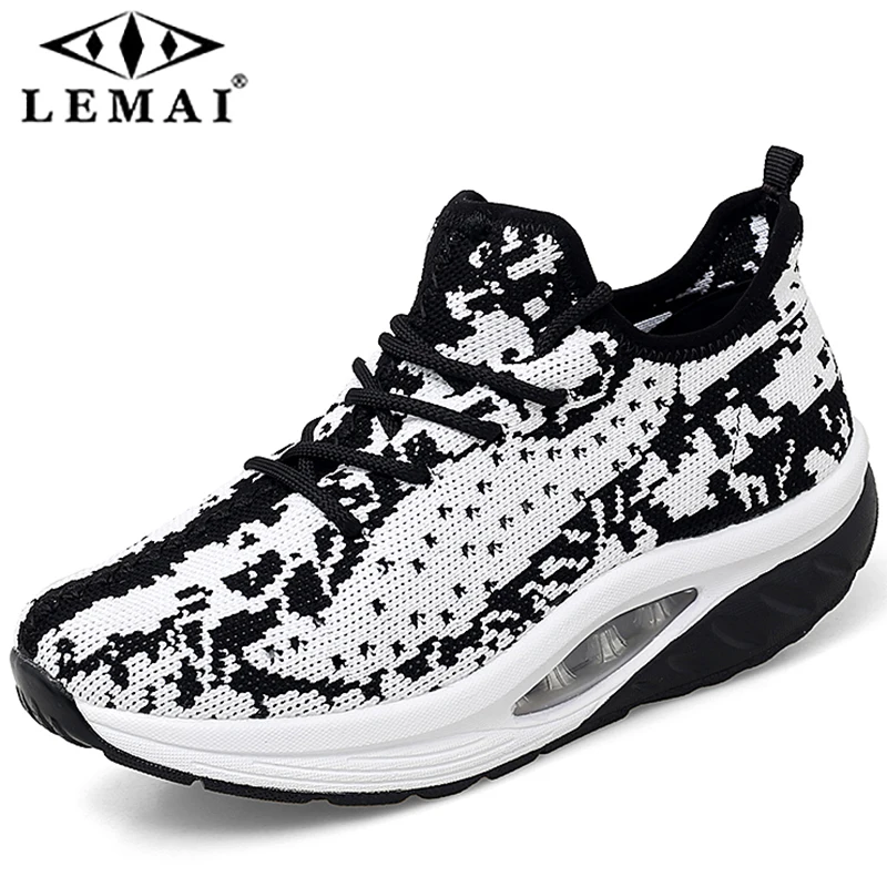 LEMAI/Женская обувь большого размера плетеная дышащая кроссовки с амортизацией на