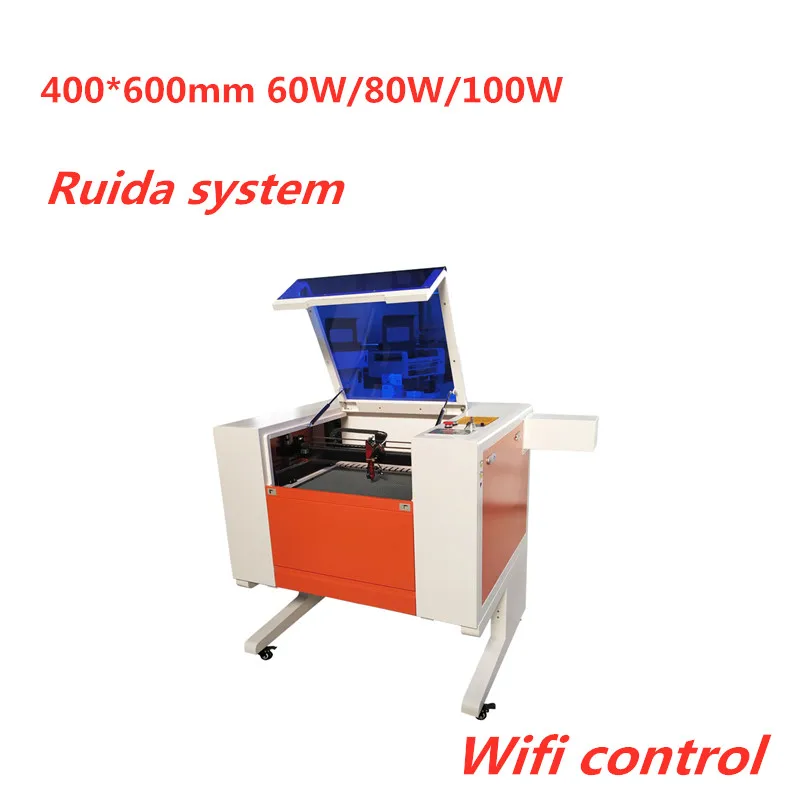 

Wif control Wood , acrylic, MDF, leather Linear Guides 4060 80W/100W laser engraver cutter machine ruida system 57 Leadshine