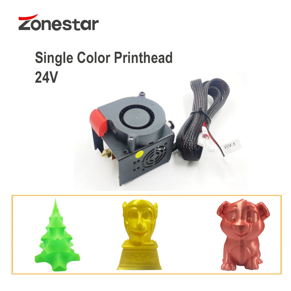 ZONESTAR Одноцветный 3D принтер Hotend нагреватель 24V50W датчик температуры NTC100K B3950 FAN5015