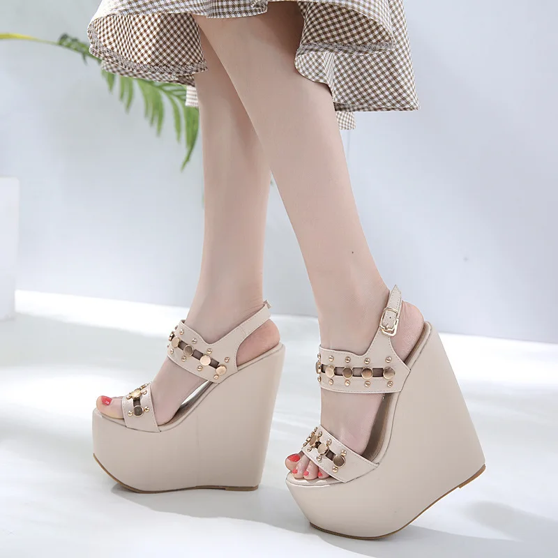 

2021 new women's shoes 17cm hate stage show high heels nail slope High Heels Sandals
