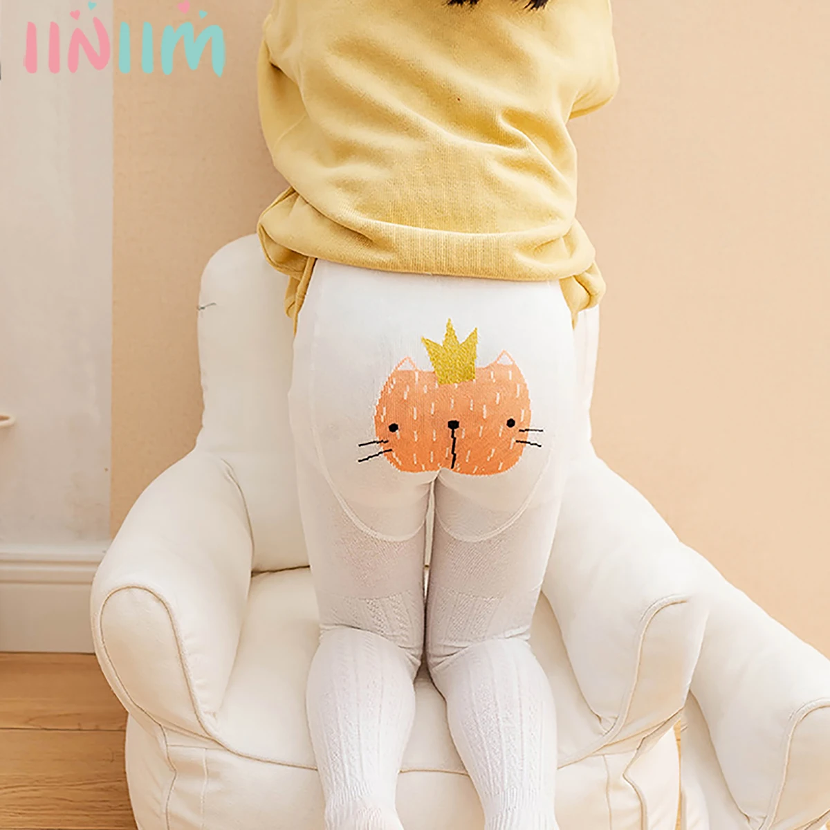 

Детские весенне-осенние колготки с мультяшными животными, хлопковые милые колготки для маленьких девочек, детские ребристые колготки, чулк...