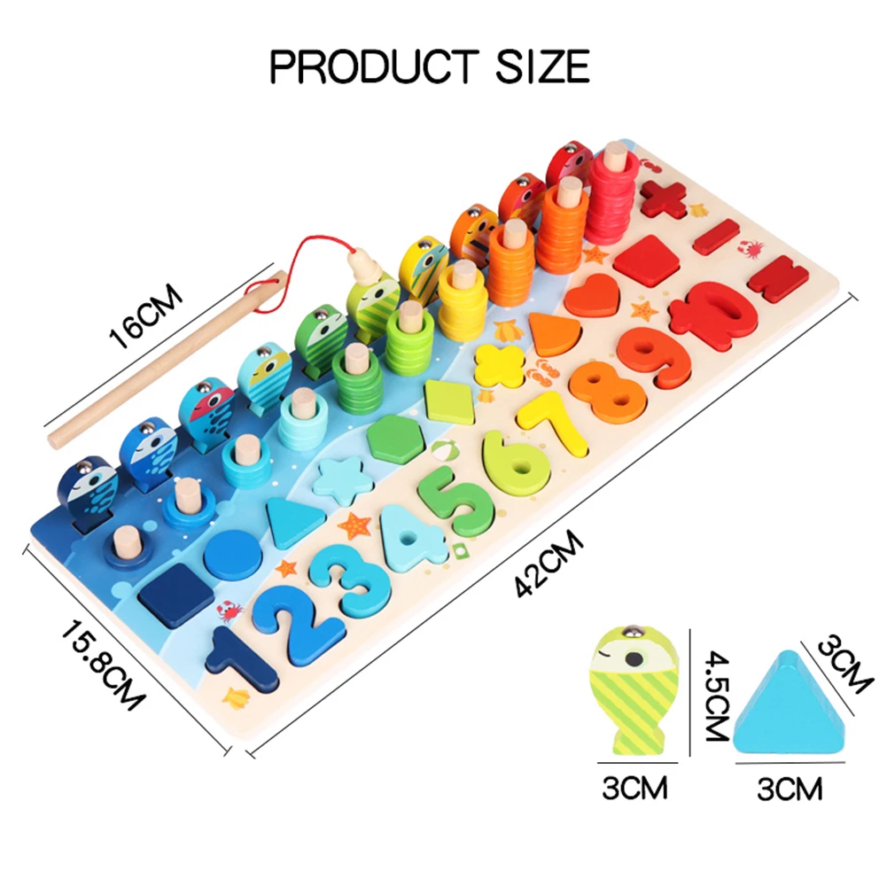 

Early Educational Building Blocks Intelligence Develop Numbers Matching Shape Digital Game Toy Wooden Toys for Children Aged 1-3