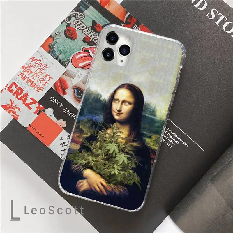 

Mona Lisa funny Spoof Art Phone Case For iphone 12 5 5s 5c se 6 6s 7 8 plus x xs xr 11 pro max mini