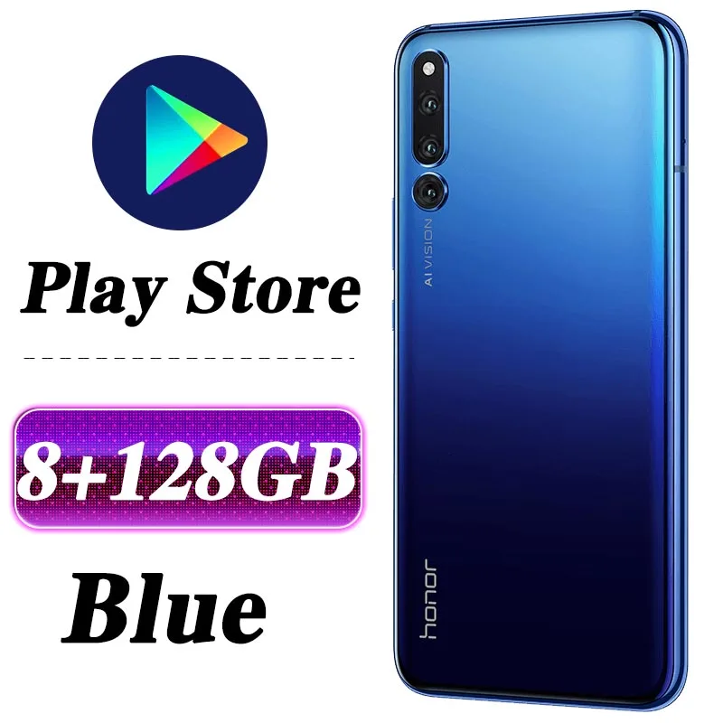 8G 128G Blue HONOR Magic 2, мобильный телефон, 6,39 дюймов, 8 ГБ, 128 ГБ, Kirin 980, четыре ядра, Android 9,0, разблокировка лица, supercharge - Цвет: 8G 128G Blue