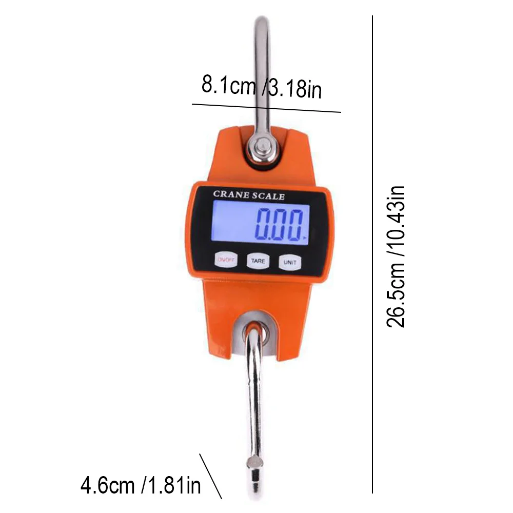

Digital Crane Scales 300 kg / 50 g Battery Industrial Scales Load Scales Mini Portable LCD Pull Scales Hanging Hook Weight Tool