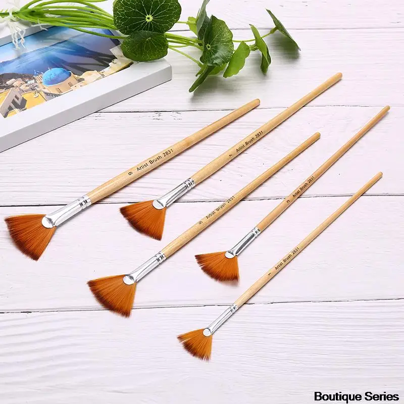 5 шт. кисти для рисования гуашью в форме веера | Канцтовары офиса и дома