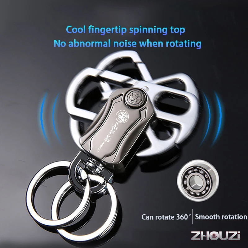 

DIY Multifunction Car Keychain Key Ring Beer Opener Fidget Spinner For Alfa Romeo Giulia 159 Giulietta Stelvio Mito Accessories