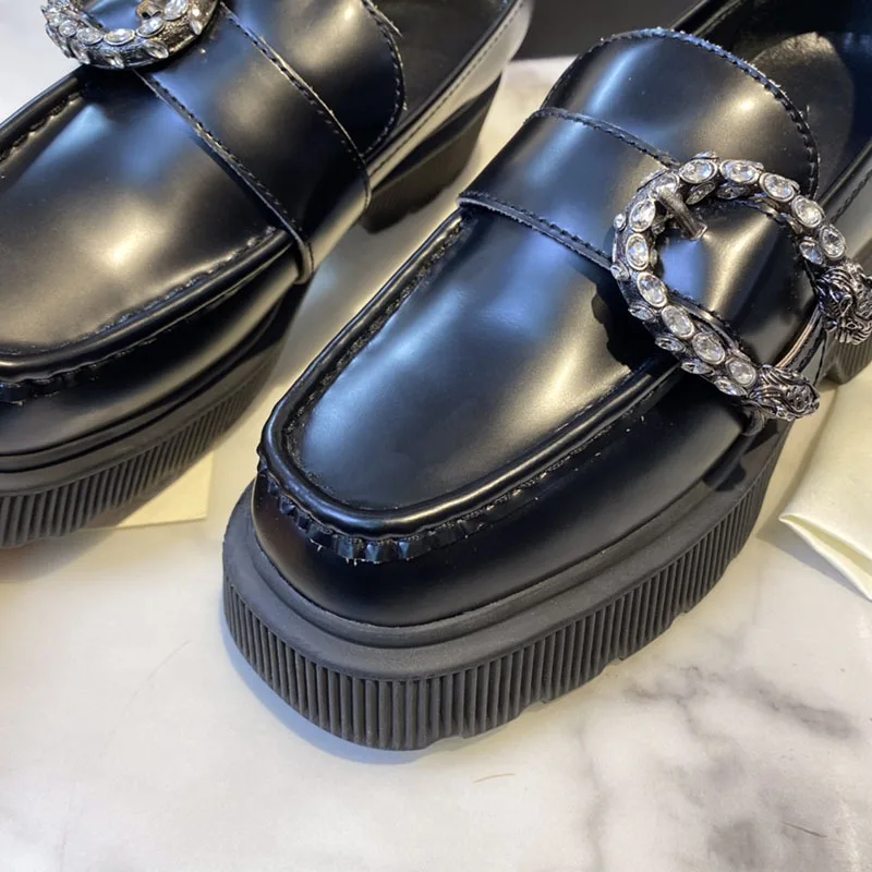 

Women shoes casual new fashion rhinestone platform shoes thick sole loafers shoes for women 2021 female