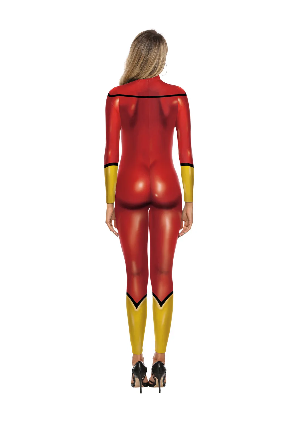 FCCEXIO Heroine Combat Printed Women Jumpsuit Carnival Fancy Party Cosplay Costume Bodysuit Adults Fitness Onesie Outfits |