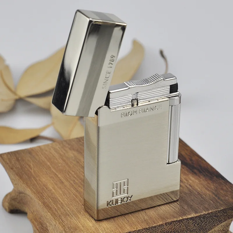

2021 Business Lighter Grinding Wheel Cigarette Lighter Metal Butane Gas PING Bright Sound No Gas With Box For Men's Gifts