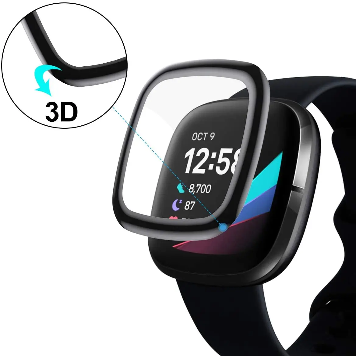 Мягкая Гидрогелевая Защитная пленка для Fitbit Versa 3 защита экрана с изогнутыми