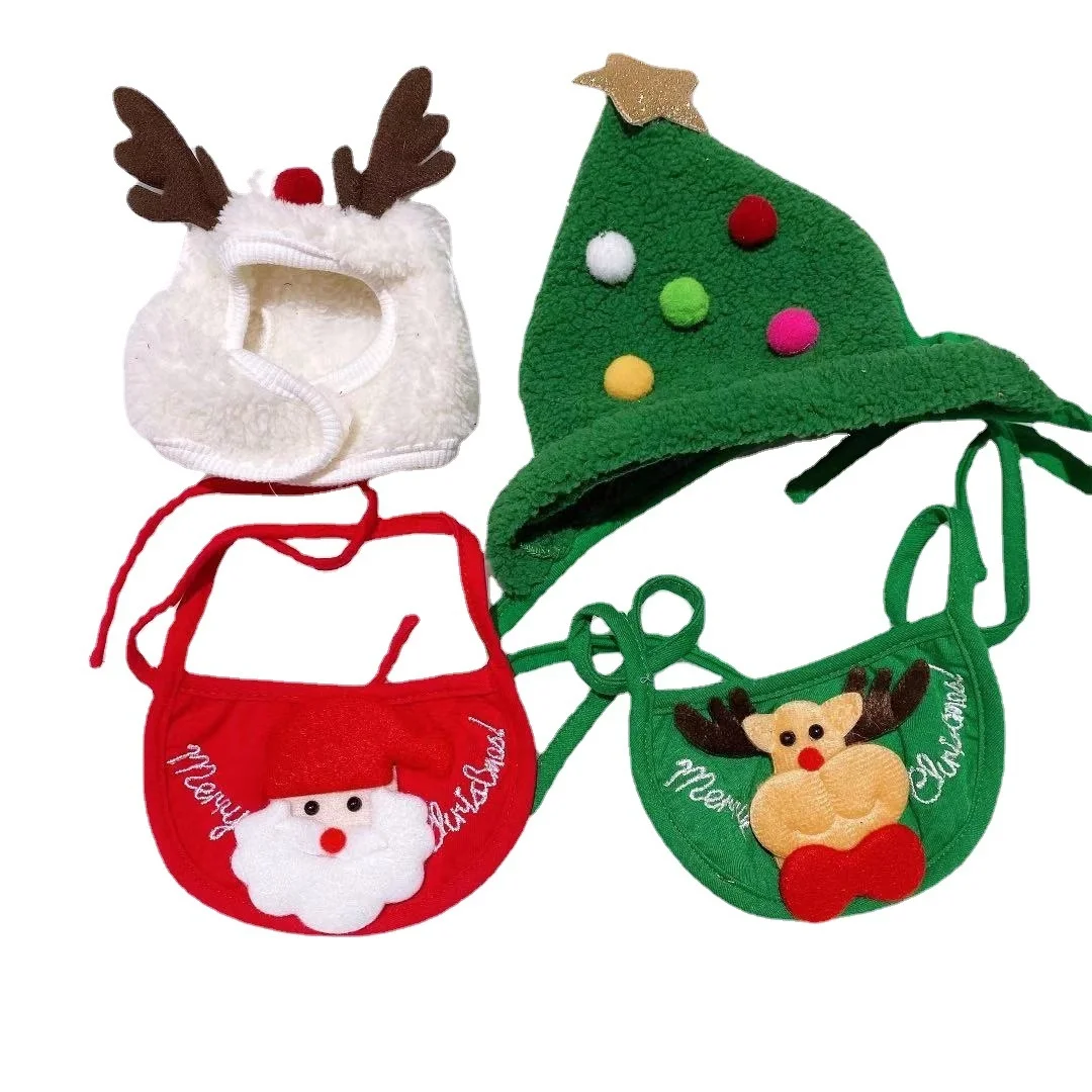 

Pet cat supplies dog hats small sombrero puppy Day change clothing hat elk headdress saliva towel cappello dogs accessories