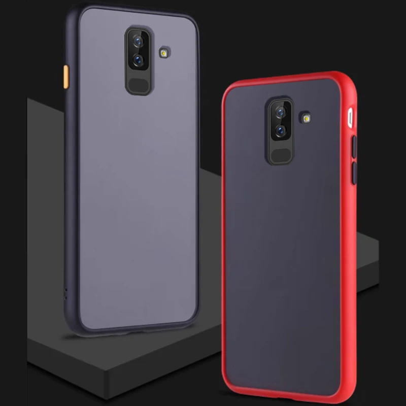 Чехол для Samsung Galaxy J8 2018 матовый прозрачный роскошный противоударный жесткий
