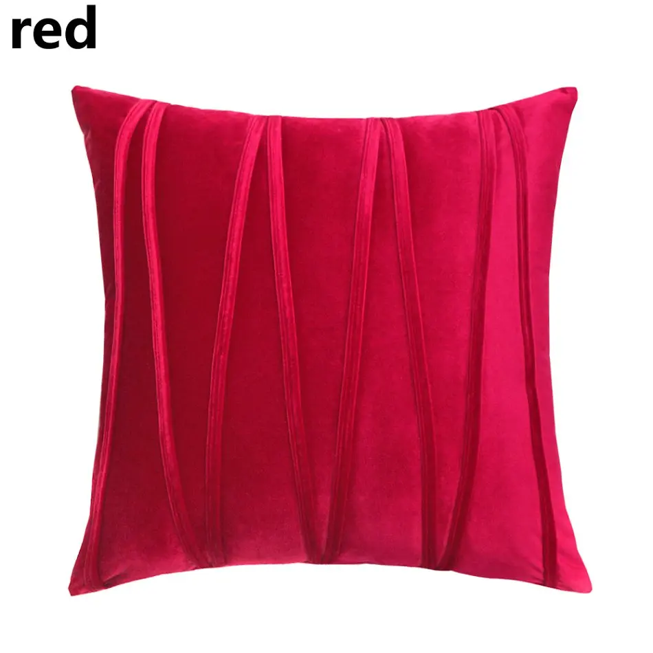 W RED Новинка, супер мягкий вельветовый чехол для диванной подушки, решетчатый жаккардовый чехол для подушки, геометрический декоративный чехол для подушки для дома, отеля, автомобиля - Цвет: W RED