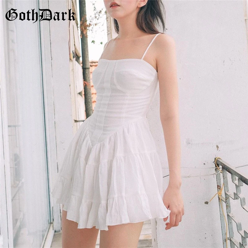 Женское мини-платье Goth Dark черное Белое Облегающее Платье в стиле Харадзюку