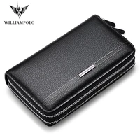 williampolo luxury brand men clutch bag large capacity men wallets cell phone pocket high quality multifunction wallet for men