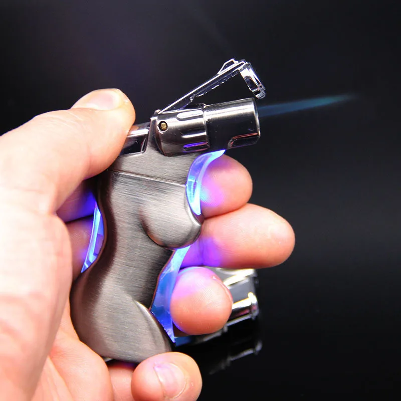 

Unusual Butane Lighter Windproof Jet Lighter Cigar Torch Turbo Metal Gas Lighter Airbrush Cigarette Accessories Gift