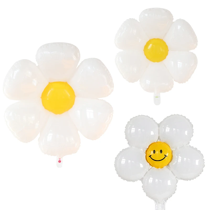 

Большой 111x97 см белый цветочный шар, Маргаритка, фольгированные воздушные шары, детский день рождения, вечеринка, свадьба, детский душ, летни...