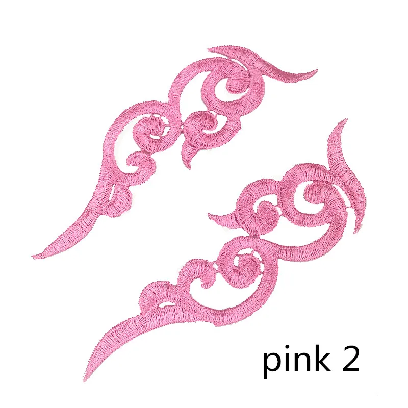 Pink 2 Zsbszc 20 зеркальные пары LP-1882 полиэстер Ткань Цветы нашивки красочные облака craf белый черный кружево Аппликация аксессуары DA003 - Цвет: Pink 2