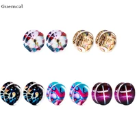 guemcal 2pcs hot sale creative transparent cross flower ear piercing exquisite piercing jewelry