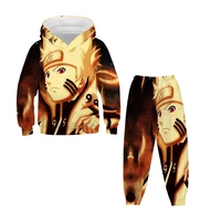kids hoodie set naruto anime sweatshirtpants suit for boys girls children cool topsbottom long sleeve pullover clothes 4 14y