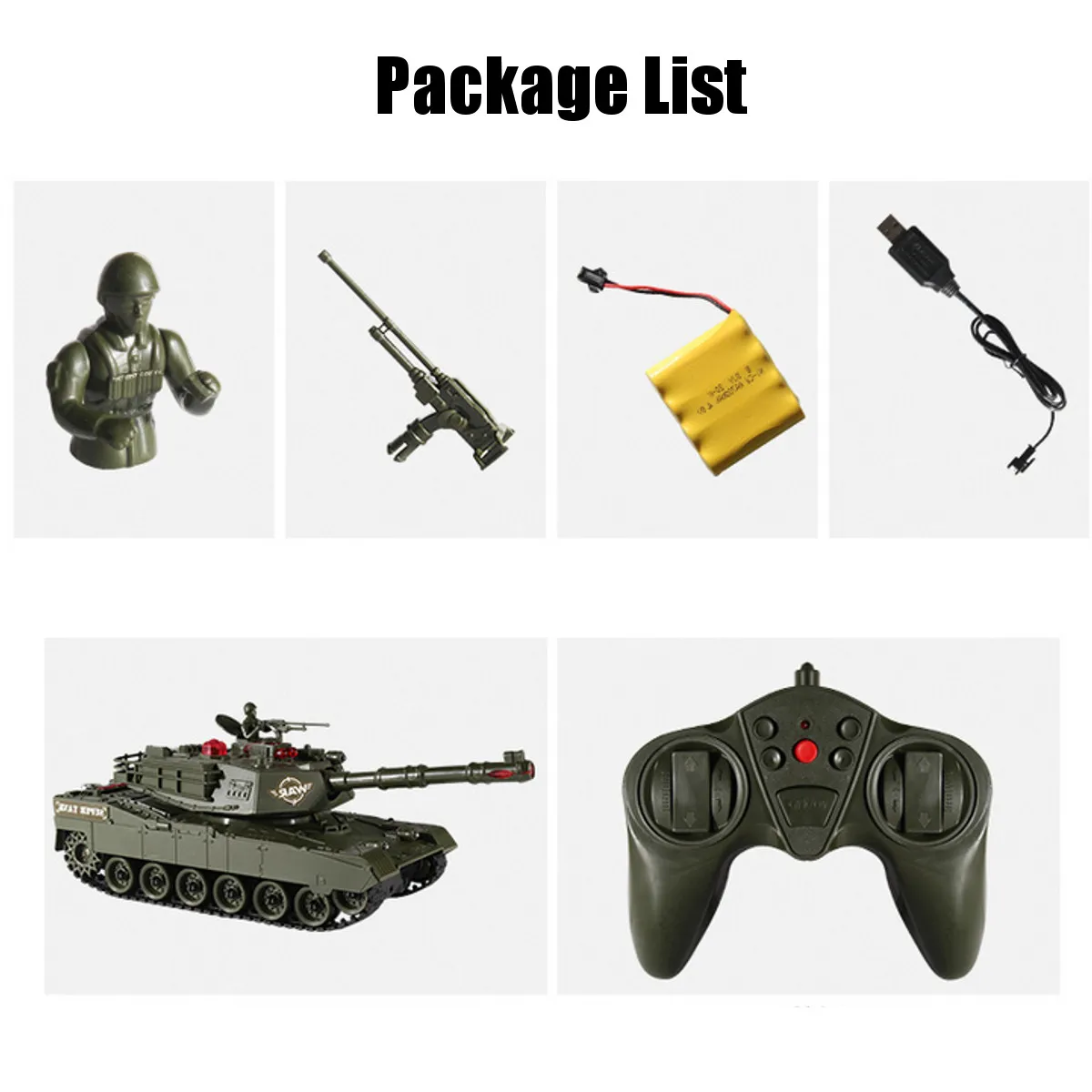 

RC Tank 1/10 44cm Remote Control Military Battle Car Truck Shoots with Lights Realistic Sounds RC Vehicle 350 Rotatable Turret