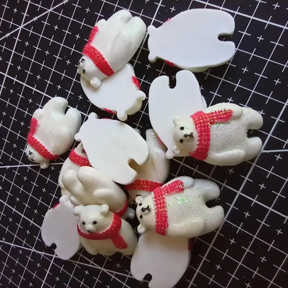 1 шт./лот полимерный Блестящий Рождественский медведь с плоской задней стороной 27