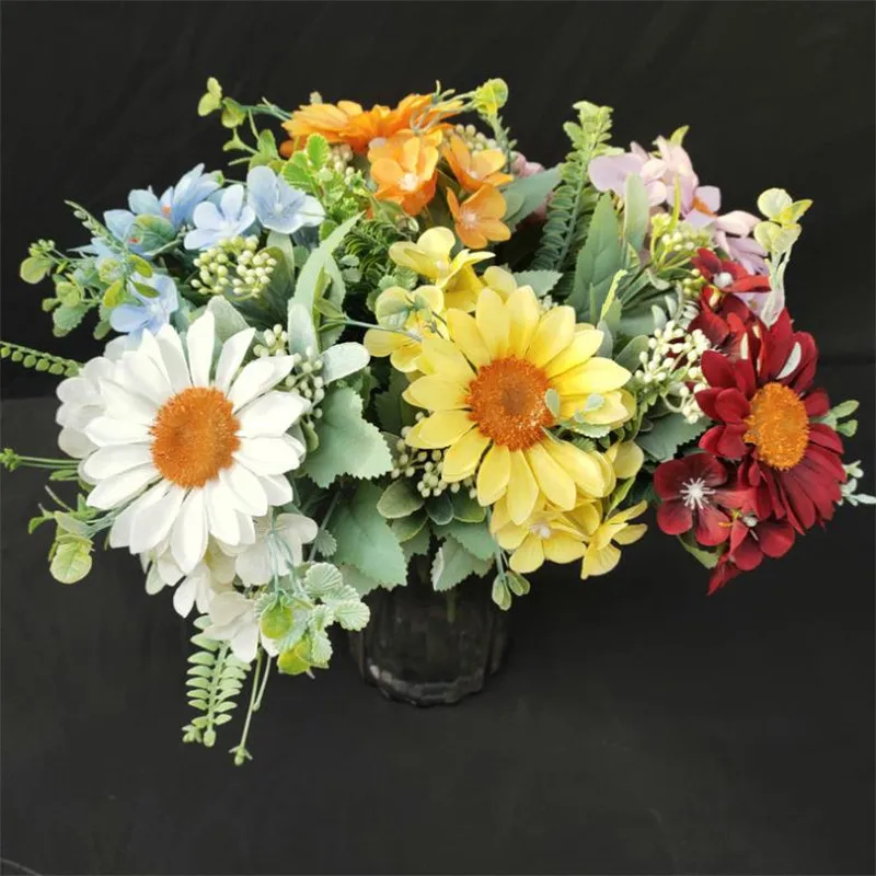 7 шт. искусственная Гортензия &amp &quotПодсолнух&quot (5 стеблей/связка) 11 81