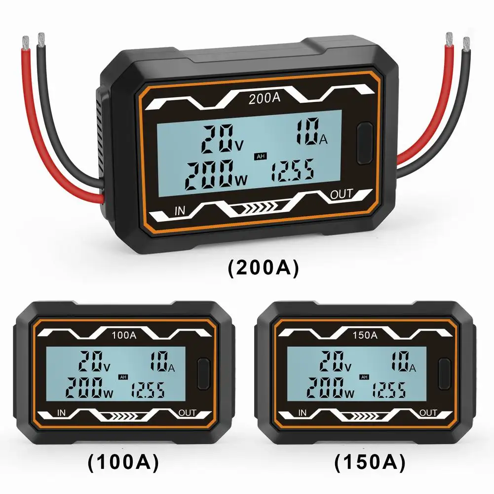 

200A Voltmeter Ammeter Current Monitor High Precision Volt Tester Power Energy Electricity Monitor Digital Wattmeter DC 0-60V