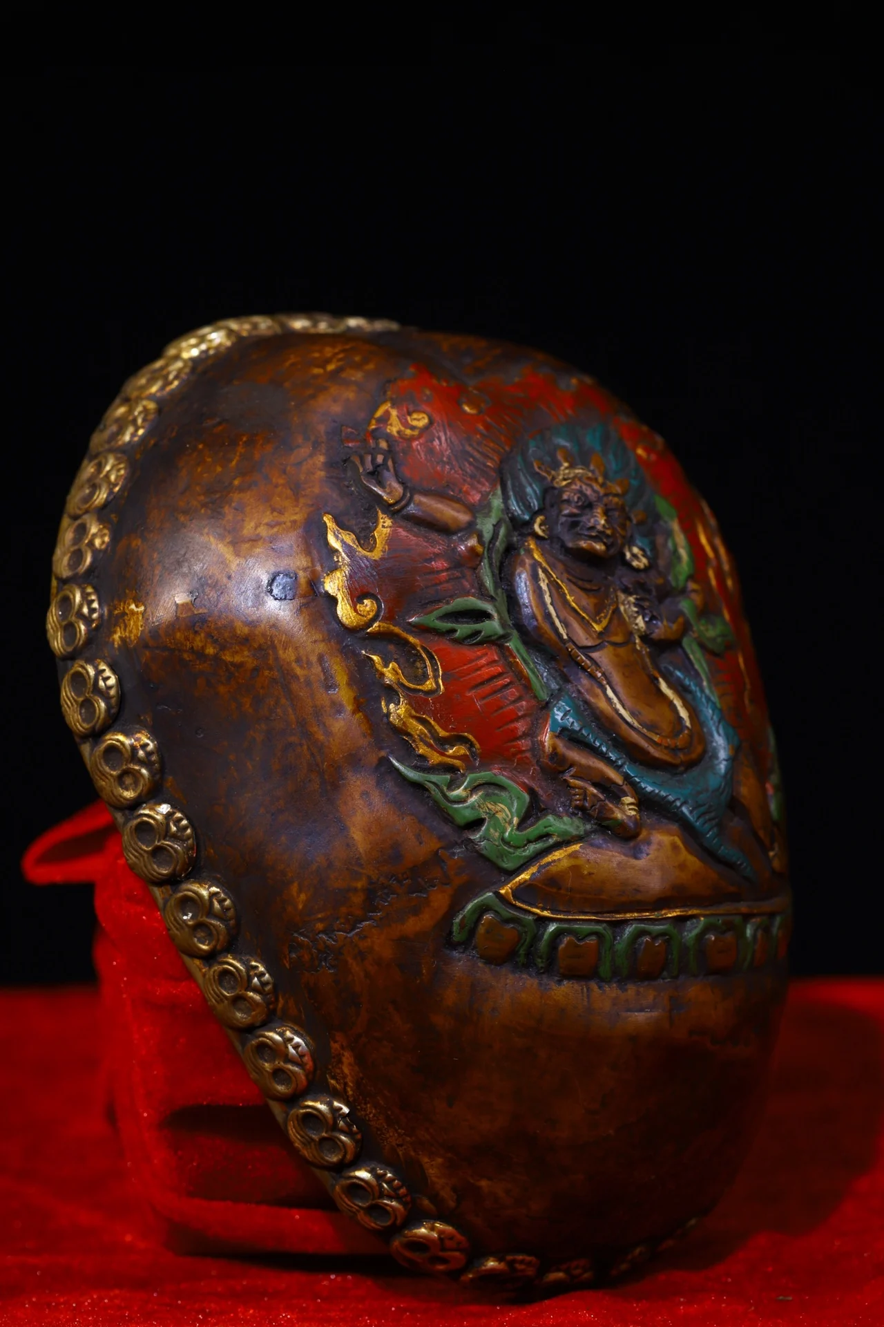 7-дюймовая коллекция тибетского храма старая чаша габалы окрашенная ваджра