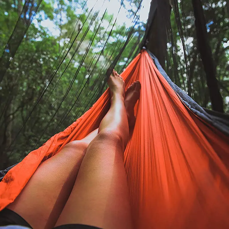 Гамак для кемпинга на открытом воздухе парашютный гамак с москитной сеткой