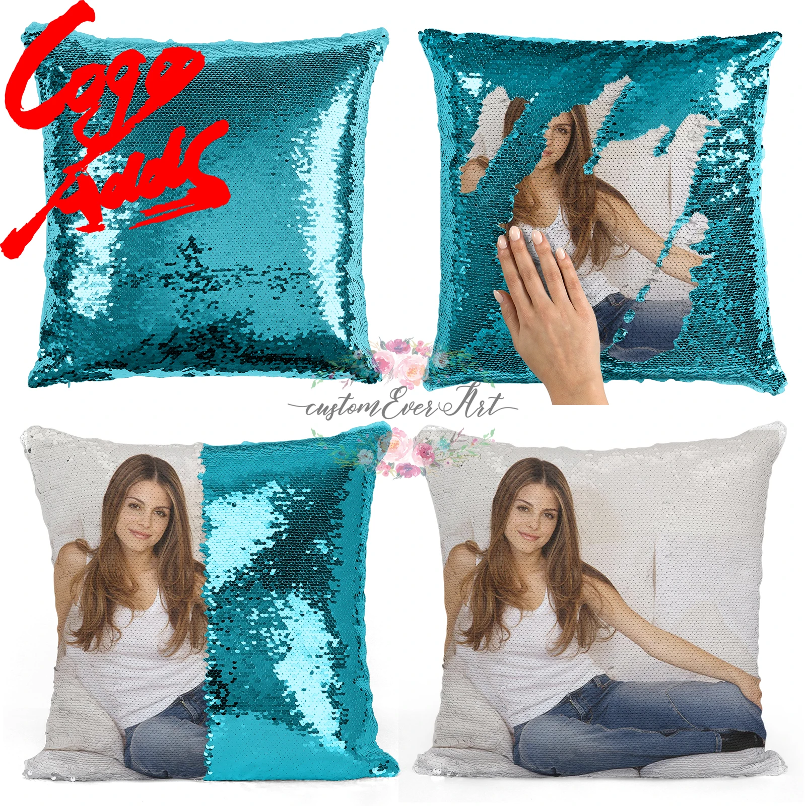 

Maria Menounos sequin pillow | sequin Pillowcase | Two color pillow | gift for her | gift for him | pillow | magic pillow