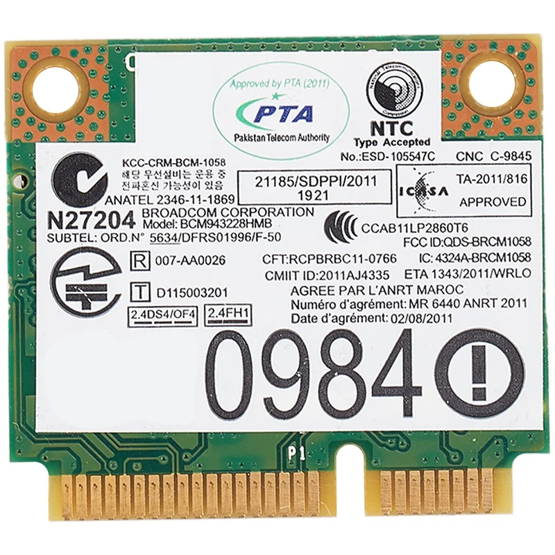 Беспроводная мини-карта PCI-E BCM943228HMB 04W3764 Wi-Fi Bluetooth 4 0 компактная для Lenovo E130 E135 E330 E335