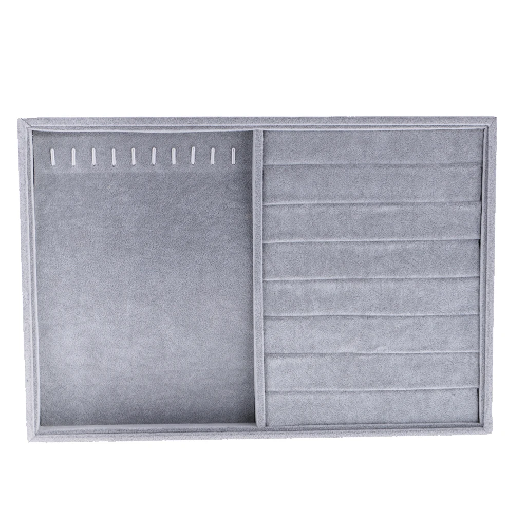 Новинка серый бархат ювелирный дисплей витрина органайзер держатель для