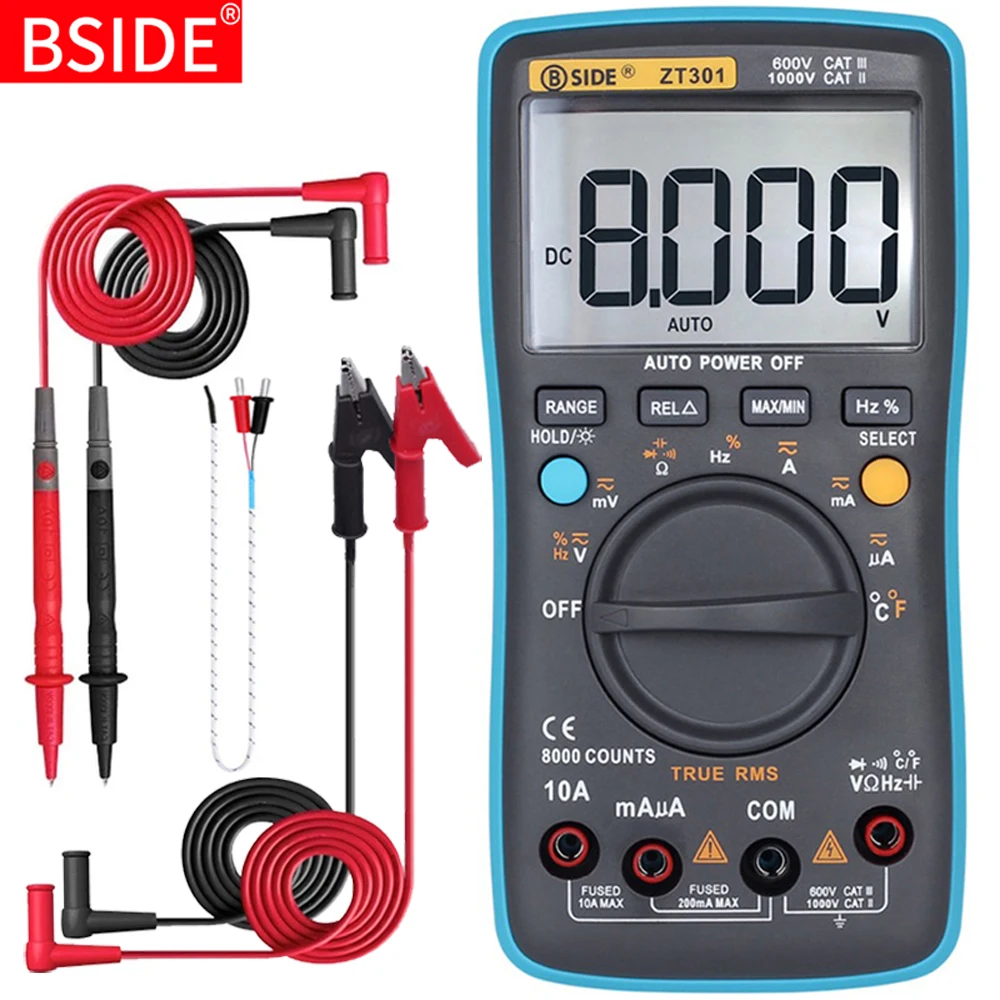 Цифровой мультиметр BSIDE высокоточный амперметр с автоматическим выбором