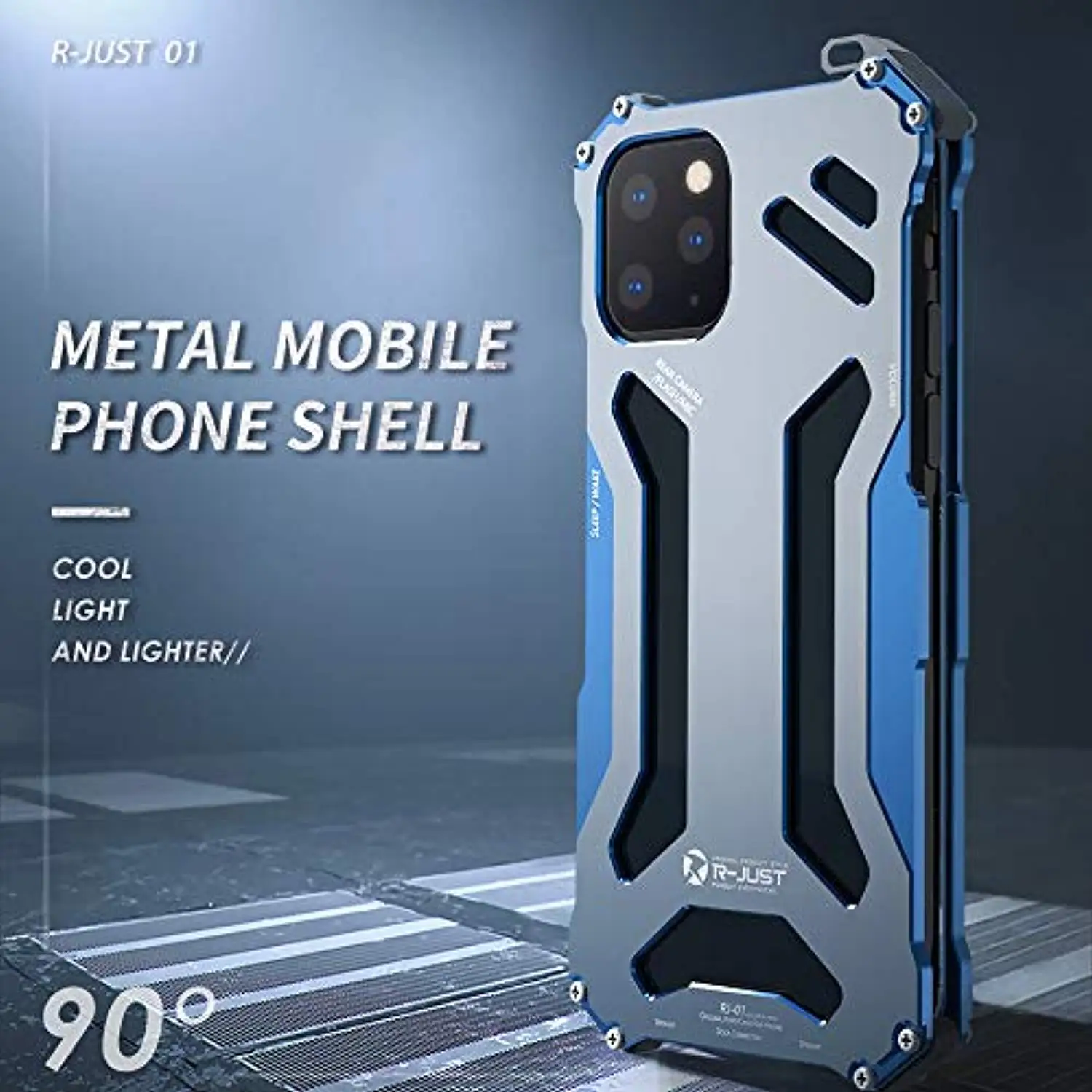 Shockproof Anti-Fall Anti-Slip Armor Aluminum Metal Phone Case for iPhone 11 Pro Max XR XS X 6 6s 7 8 Plus Cover Bumper |