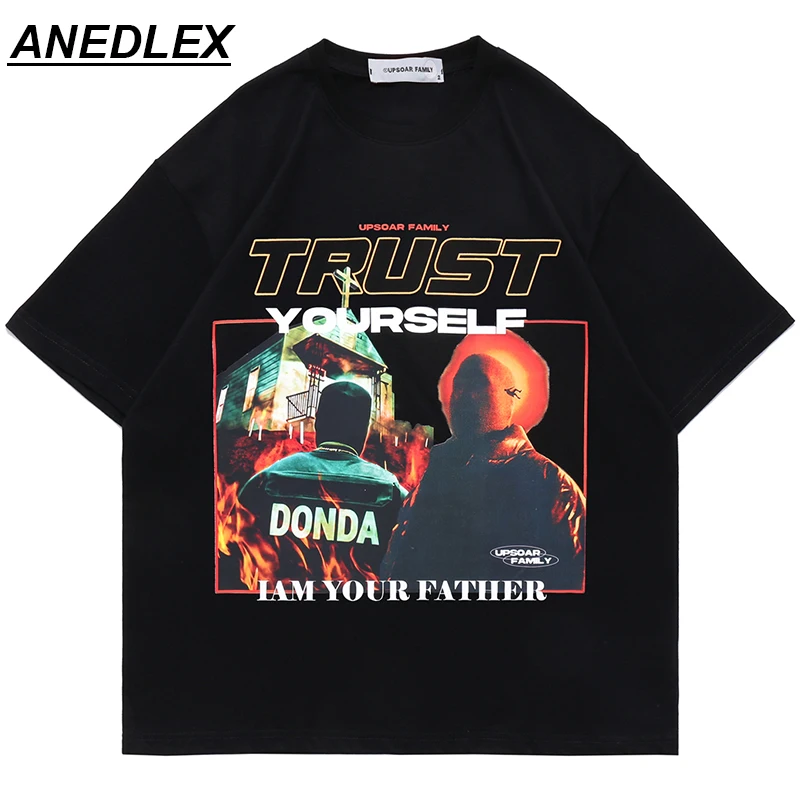 

2022 Мужская Готическая футболка, уличная одежда, хип-хоп плакат, графическая футболка с пламенем, футболка в стиле Харадзюку, футболка в стил...