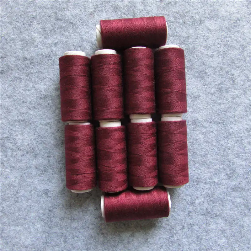 wine red Высокое качество, нить для вышивки, швейная машина, нитки, аксессуары для одежды, 20 видов цветов на выбор, 100 ярдов, 10 шт - Цвет: wine red