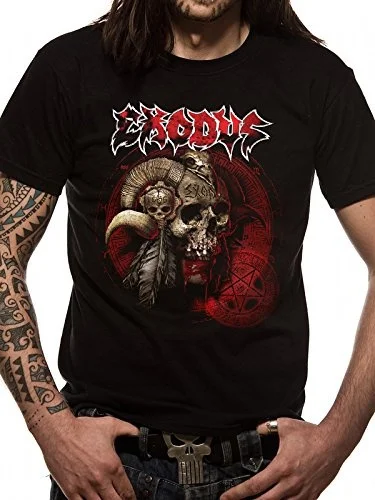 

cheap men t-shirt men casual shirt Exodus Mictlantecutle Short T-shirt Black fashion shirt