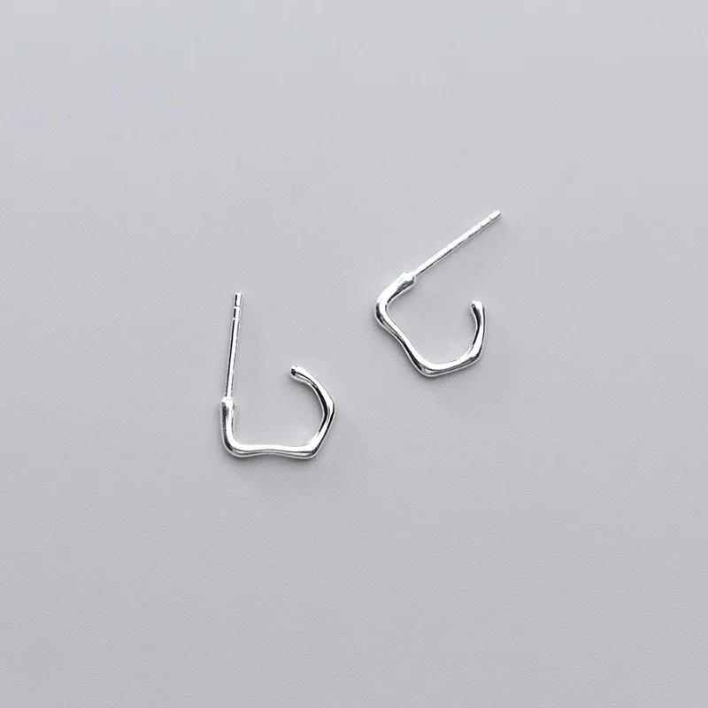 

La monada Unusual Women Earrings Stud 925 Silver Original Korean Geometric Small Earrings Female Jewelry Silver 925 Real