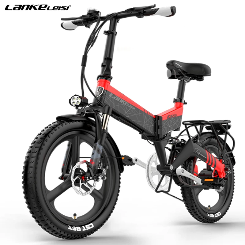 

LANKELEISI G650 500w Electric Bicycle Folding Ebike 48V 14.5Ah Lithium Battery Aluminum Alloy Frame 20 Inch 7 Speed Fat Bike