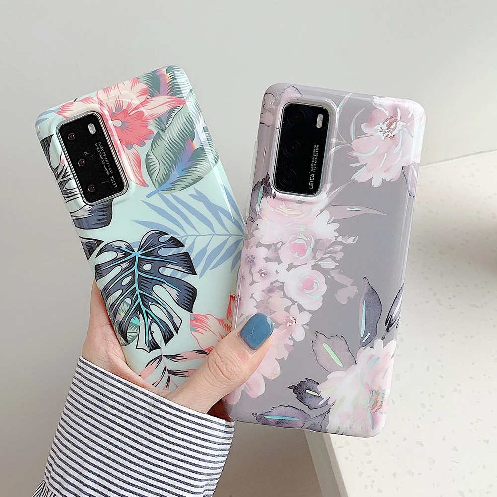 Лазерный цветной чехол для телефона Huawei P20 P30 P40 Lite Pro Mate 20 30 мягкий IMD|Бамперы| |