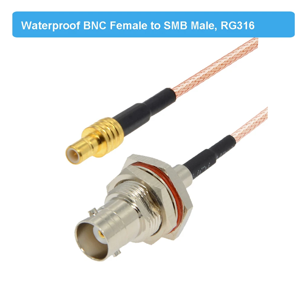Waterproof BNC Female Bulkhead Jack to SMB Male Plug RF Connector RG316 Cable 50 Ohm Pigtail Coaxial Extension Cord Jumper | Обустройство